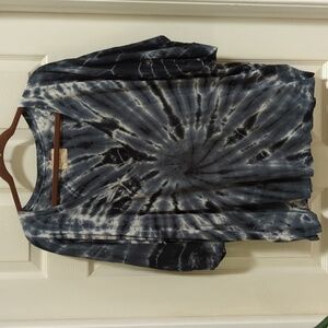 Gypsy 05 Women's Deep V-Neck Tie Dyed Short Sleeve Tee Shirt Size Medium
